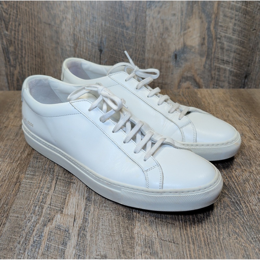 Common Projects Achilles Low White Leather Sneakers Mens EU 45 US 12 Italy